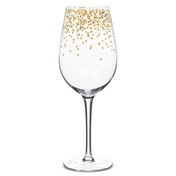 Gold Confetti Wine Glass