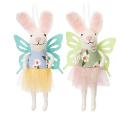 Bunny with Wings Ornament, Assortment of 2  