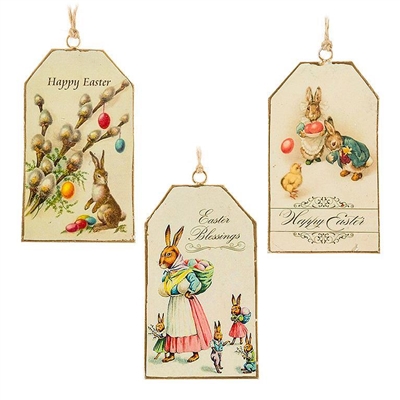 Easter Themed Tag Ornament, Assortment of 3  