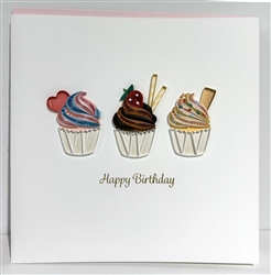 "Happy Birthday - Cupcake Trio"