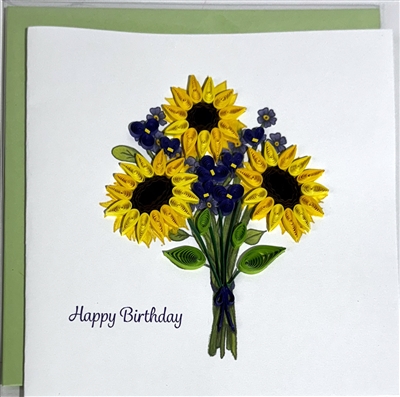 "Happy Birthday Sunflower Bouquet"