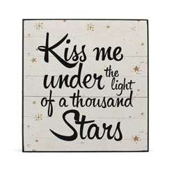 Mdf Shelf Plaque . Kiss Me Under..Stars