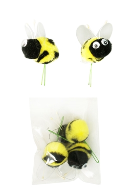 Pom pom Bees with Googly Eye Craft Spring Floral Picks CalCastle Craft