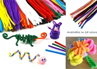100PCS Craft Chenille Stems Pipe Cleaners 6mm x 12" Top Quality 25 colors