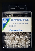 2" Diamond Diamante Corsage and Bouquet Pins Clear and Colors Pack of 100 Count