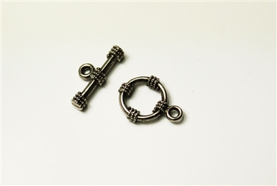 Lead Free Round Antiqued Fancy Toggle Clasp