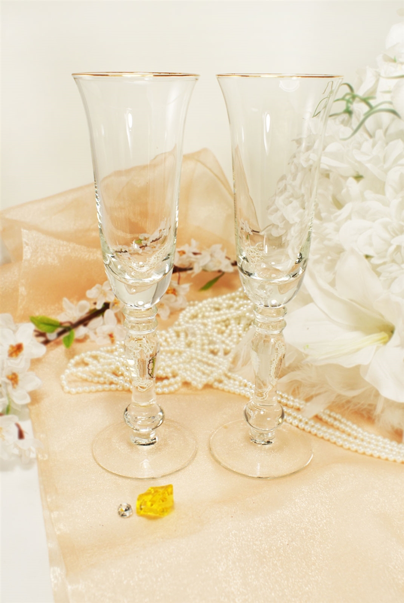Champagne Flutes, Set of 4 Champagne Glasses Stemmed Toasting
