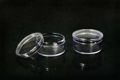 Clean Transparent Round Plastic Storage Boxes Jars