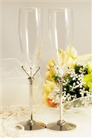 Big Diamond  Wedding Champagne Toasting Glasses Champagne Flutes Engrav
