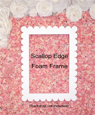 Jumbo / Large Scallop Edge Foam Picture Frame Photo Booth for Birthday Wedding Baby Shower Decoration