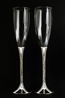 Silver Plated Wedding ChampagneToasting Champagne Glass Set Engraved
