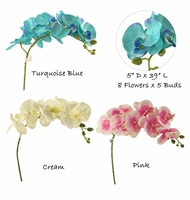 Artificial Simulation Butterfly Orchid Flower Plant Stem Prom Corsage Pink Truquosie Blue Cream