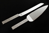 Silver Plated Diamond Wedding cake knife set Engraving personalized