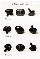 Black Plastic Safety Craft Animal Nose for Bear Dog Doll Made in Japan MultiSize