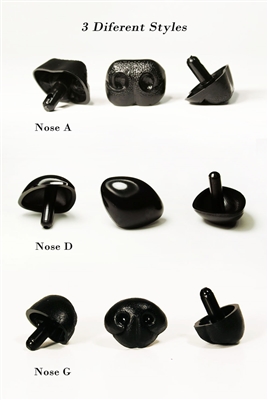 Black Plastic Safety Craft Animal Nose for Bear Dog Doll Made in Japan MultiSize