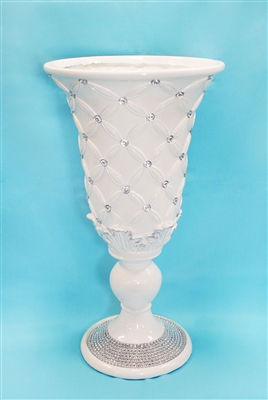 Vase Fiberglass Garden Home Decor Acrylic Diamond Decoration Vintage Style Large