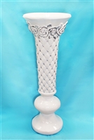 37" Vase Fiberglass Garden Home Decor Acrylic Diamond Rose Floral Vintage Elegant