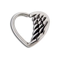 16G HEART ANGEL WING DAITH RING
