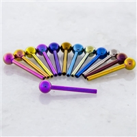 16G THREADLESS TITANIUM BARBELL WITH FIXED BEADS