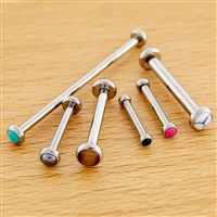 16G THREADLESS ASTM F136 TITANIUM BARBELL WITH CABOCHON DISC