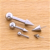 12G OR 10G THREADLESS ASTM F136 TITANIUM BARBELL WITH CONE. ONE END HAS FIXED BALL.
