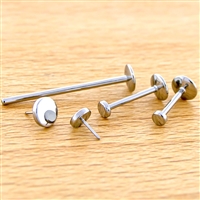 16G OR 14G THREADLESS ASTM F136 TITANIUM LABRET WITH FLAT DISC