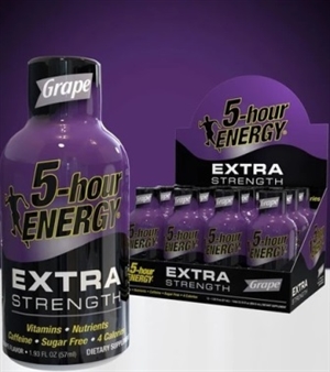 5 Hour Energy Extra Strength Grape Shot 12/59ml Sugg Ret $5.59