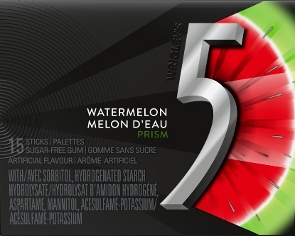 5 Prism Watermelon Gum 10/15 pcs Sugg Ret $3.09