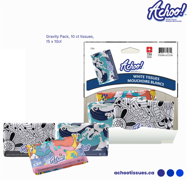 Achoo Slim Wallet Pack Tissue 15/10ct Sugg Ret $1.50