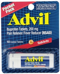 Advil Ibuprofen Tablets 10 Pack Tube 12/200mg Display Box Sugg Ret $5.99