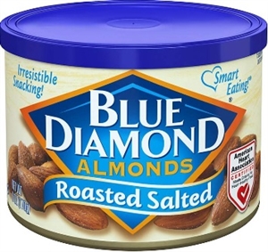 Blue Diamond 170g Roasted Slated Almonds Tin 12/170g Sugg Ret $7.99