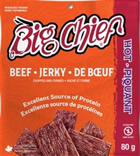 Big Chief 80g Hot Beef Jerky 12/80g Sugg Ret $6.59***ON SALE 2 for $12.00***