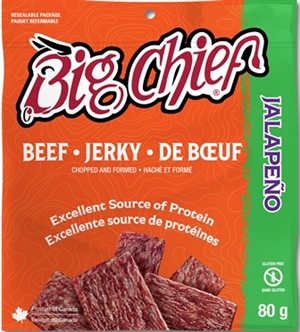 Big Chief 80g Jalapeno Beef Jerky 12/80g Sugg Ret $6.59***ON SALE 2 for $12.00***