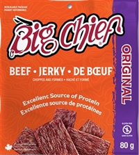 Big Chief 80g Original Beef Jerky Zip Lock Bag 12/80g Sugg Ret $6.59