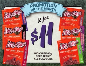 Big Chief 80g 1 each Point of Sale Cards***PROMO RET 2 For $11.00 each***
