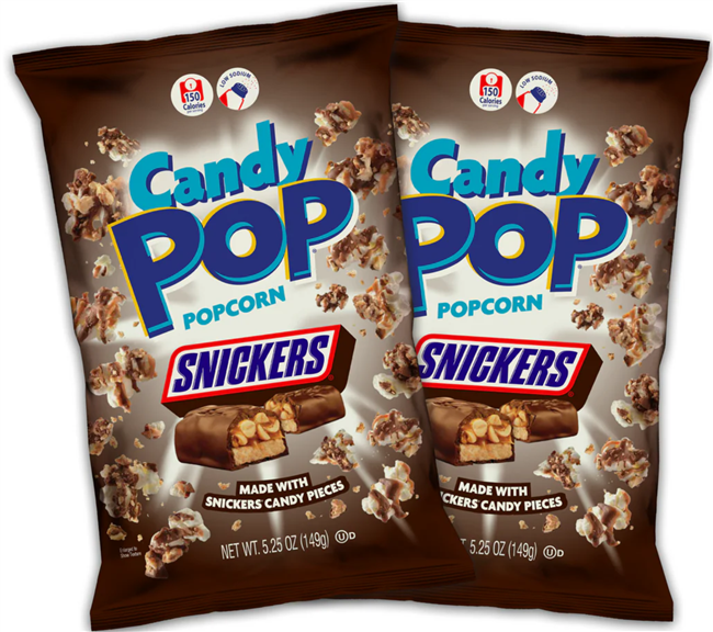 Candy Pop Popcorns Snickers 12/149g  Sugg Ret $6.49
