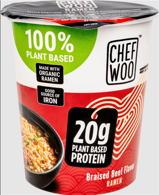 Chef Woo Braised Beef Cups 12/71g Sugg Ret $3.67