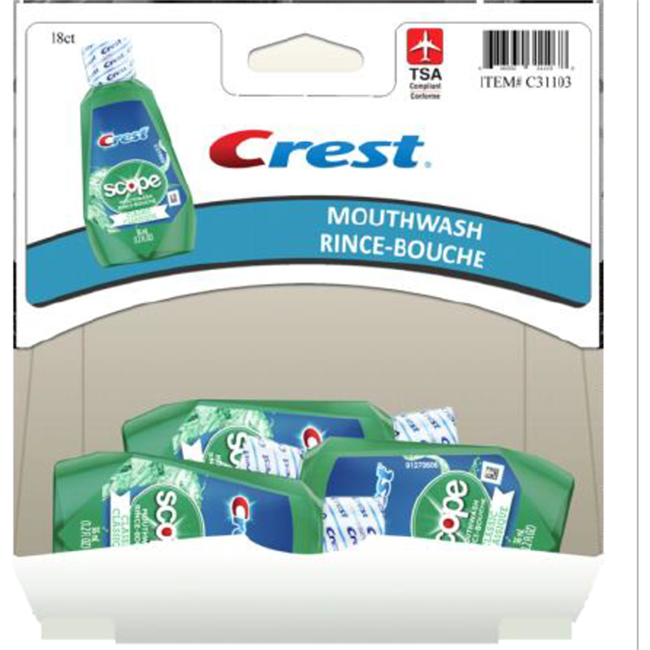 Crest Mouth Wash Gravity Pack 18/36ml  Sugg Ret $3.17