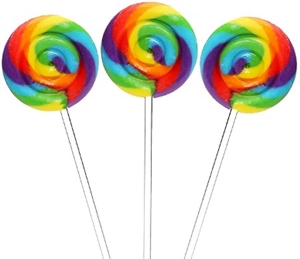 Curly Swirly Rainbow Lollipop 24/Sugg Ret $1.39
