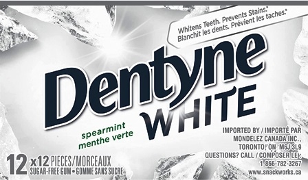 Dentyne White Spearmint Gum 12/ Sugg Ret $1.99