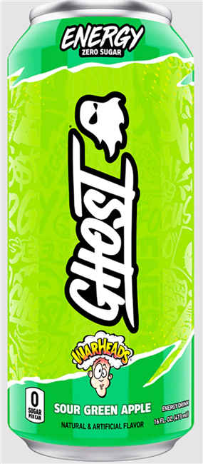 Ghost Energy Warhead Sour Green Apple 12/473ml Sugg Ret $5.79