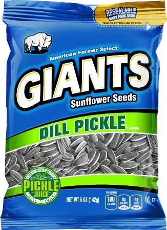 Giants. Dill Pickle Sunflower Seeds 12/142g Sugg Ret $4.99