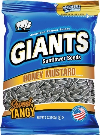 Giants. Honey Mustard Sunflower Seeds 12/142g Sugg Ret $4.99