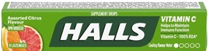 Halls Assorted Citrus Flavor Vitamin C 20/34g Sugg Ret $1.99