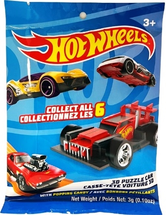 Hot Wheels 3D Puzzle with Popping Candy Peg Top 12/3g Sugg Ret $1.89