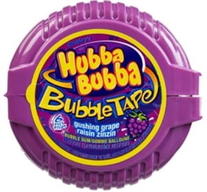Hubba Bubba Tape Grape 12/56g  pack Sugg Ret $2.69