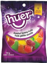 Huer 100g Assorted Gummy Fruits 24/ Sugg Ret $2.49