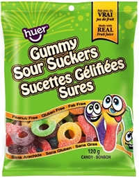 Huer 120g Gummy Sour Suckers 24/120g Sugg Ret $2.49