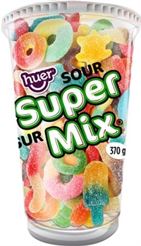 Huer Cup 370g Super Sour Cup Gummy Mix with Tray 12/370g Sugg Ret  $7.79