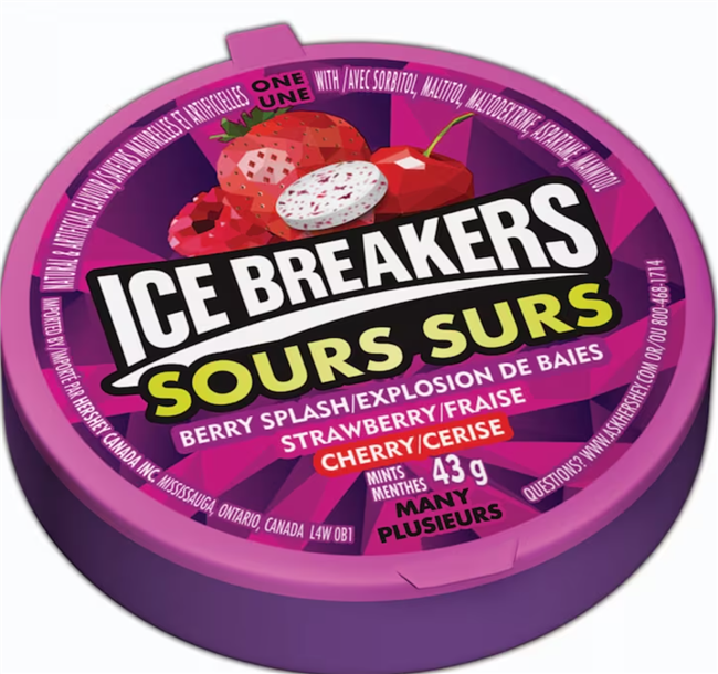 Ice Breakers Berry Splash Strawberry Chery 6/43g Sugg Ret $4.10